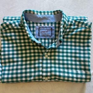 Saddlebred Teal and White Checkered Casual Shirt